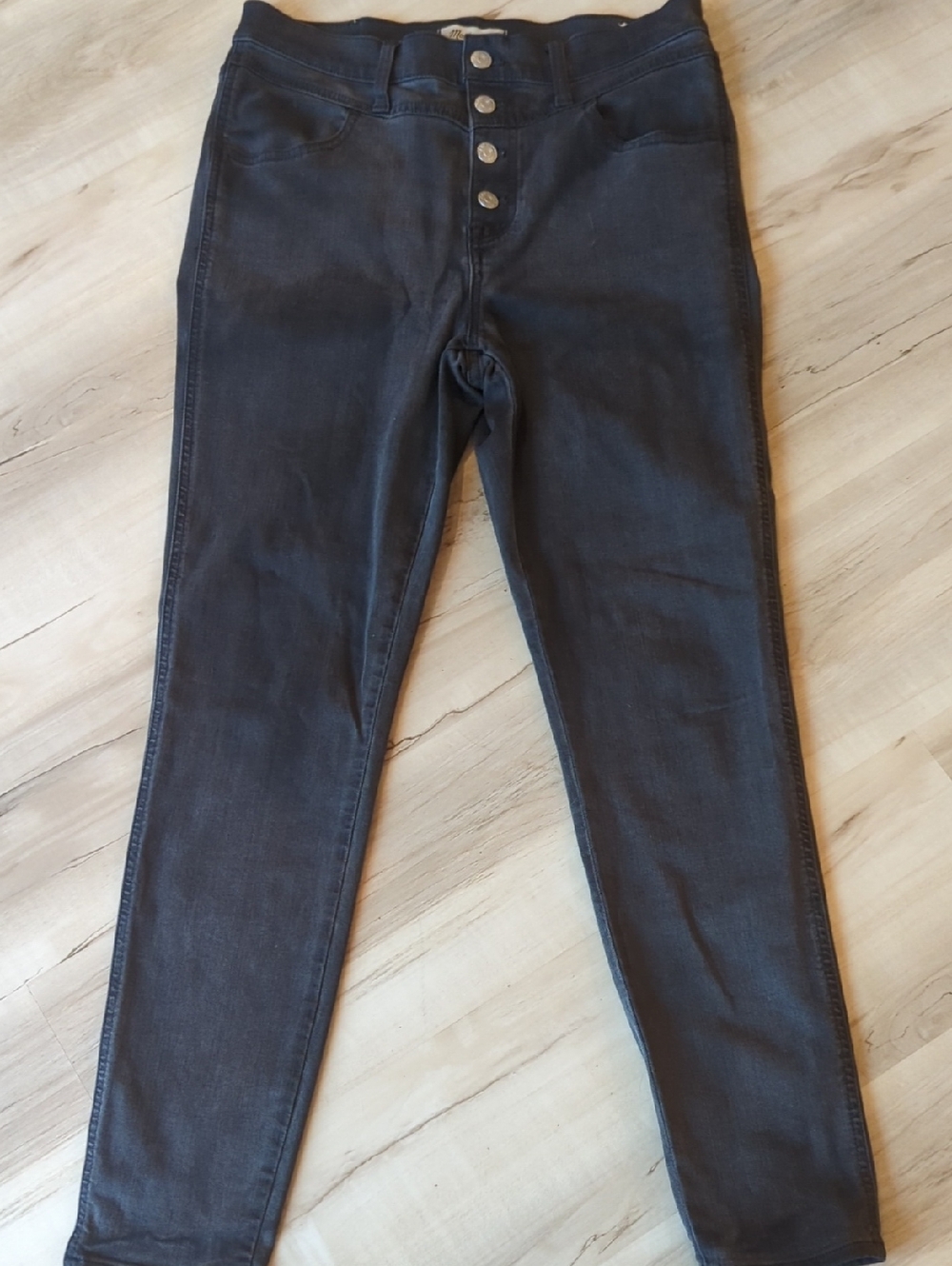 Madewell Black High-Rise Button-Fly Skinny Jeans